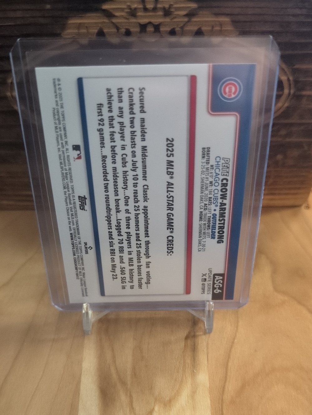 2025 Topps Pete Crow-Armstrong All Star Game Holo Foil Cubs - Picture 3 of 3